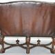 Carved Walnut Baroque Venetian Bench with Leather