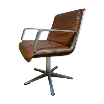 Program 2000 Armchair in Leather by Delta Design for Wilkhahn, 1960s