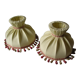 Set of 2 old fabric lampshades with vintage retro deco tassel 30 cm