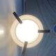 Vintage opaline and rosewood pendant,  Italy 1950 's