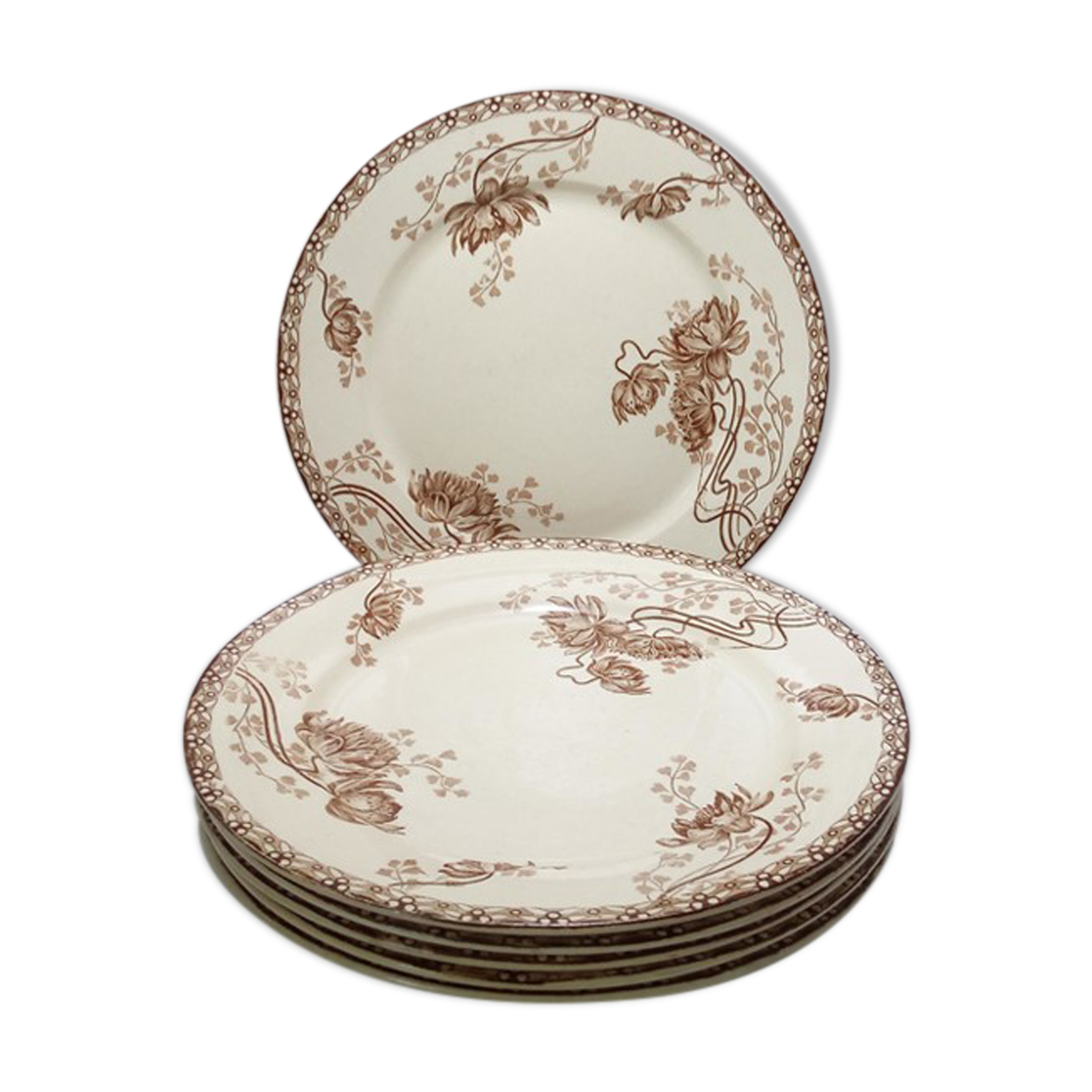 Suite de 6 assiettes Sarreguemines Royat