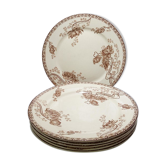 Suite de 6 assiettes Sarreguemines Royat
