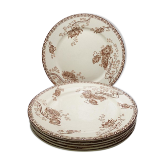 Suite of 6 plates Sarreguemines Royat