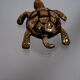 Golden brass turtle in decorative ashtray