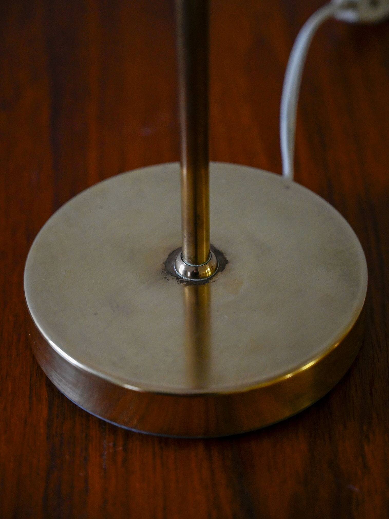 Pair of Scandinavian brass bedside lamps