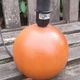 Bedside lamp foot ball blond wood, vintage plastic lampshade