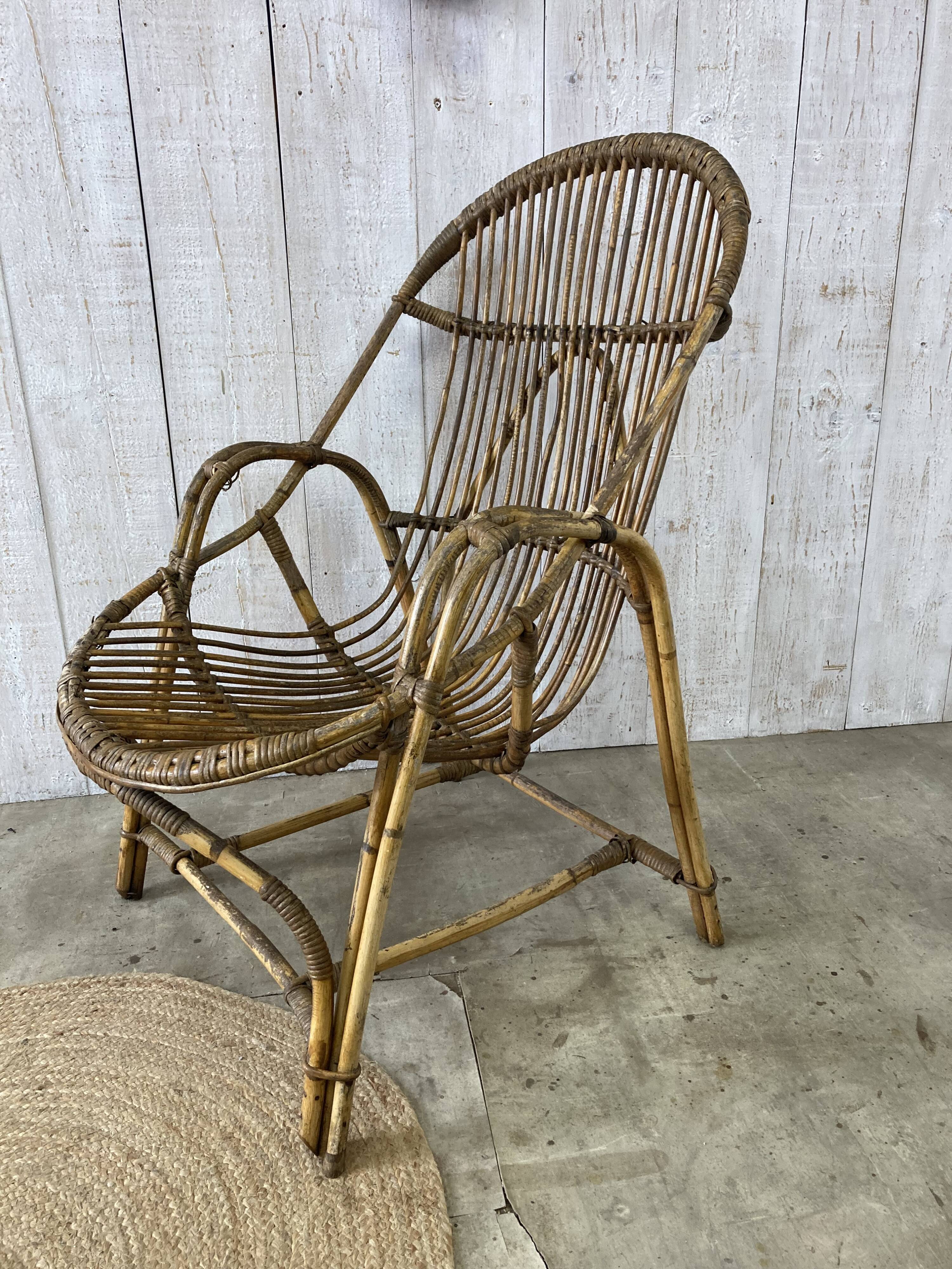 Vintage rattan armchair