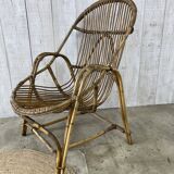 Fauteuil rotin vintage