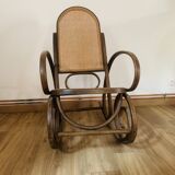 Rocking chair in wood and cane