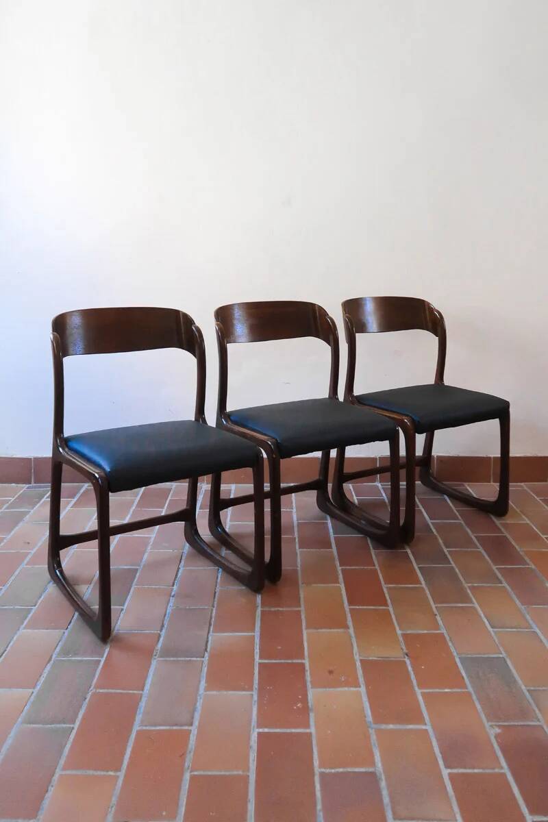3 Baumann Bémol chairs (sledge), 1960s