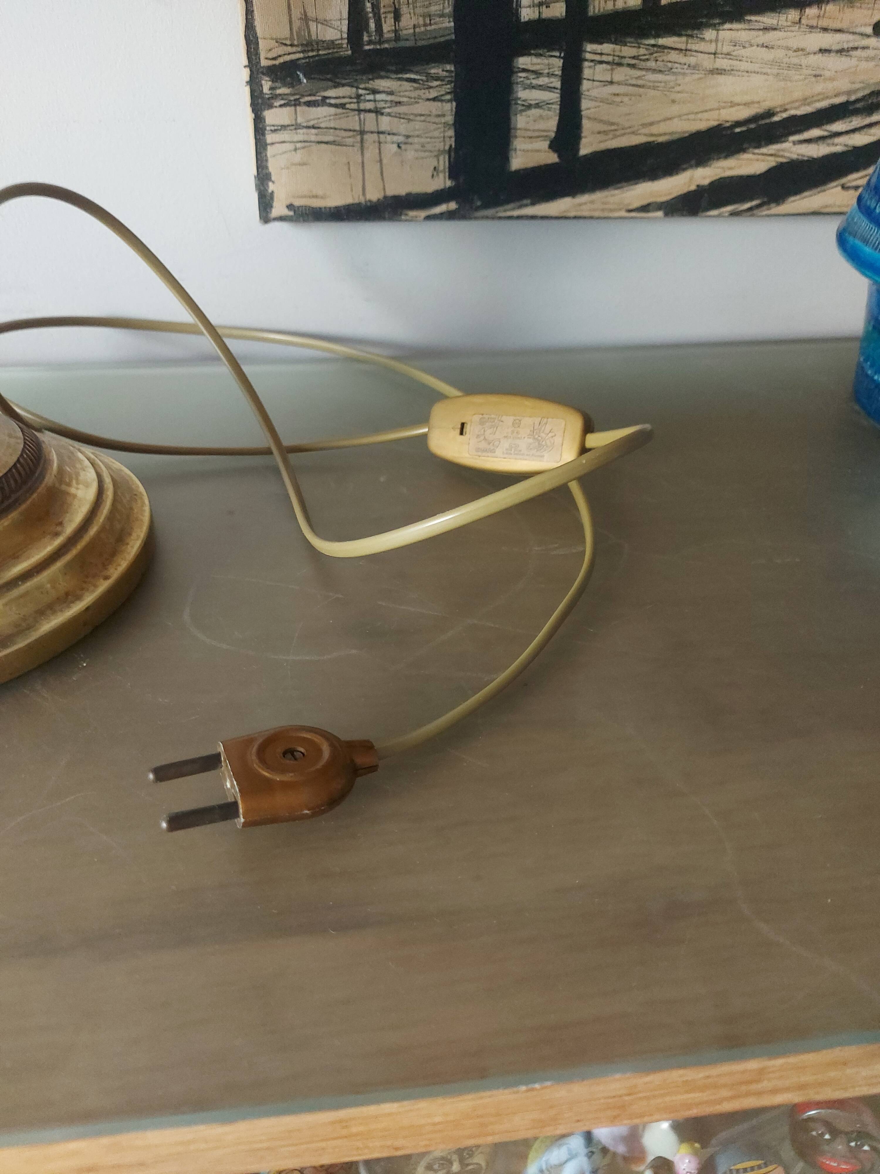 Pineapple lamp in golden brass