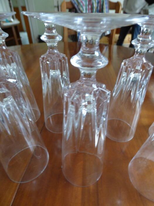 Set of 9 crystal flutes from Bayel cristallerie royale de Champagne