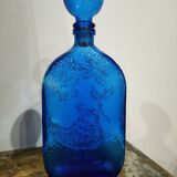 XXL cobalt blue bottle with embossed bird