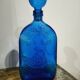 XXL cobalt blue bottle with embossed bird
