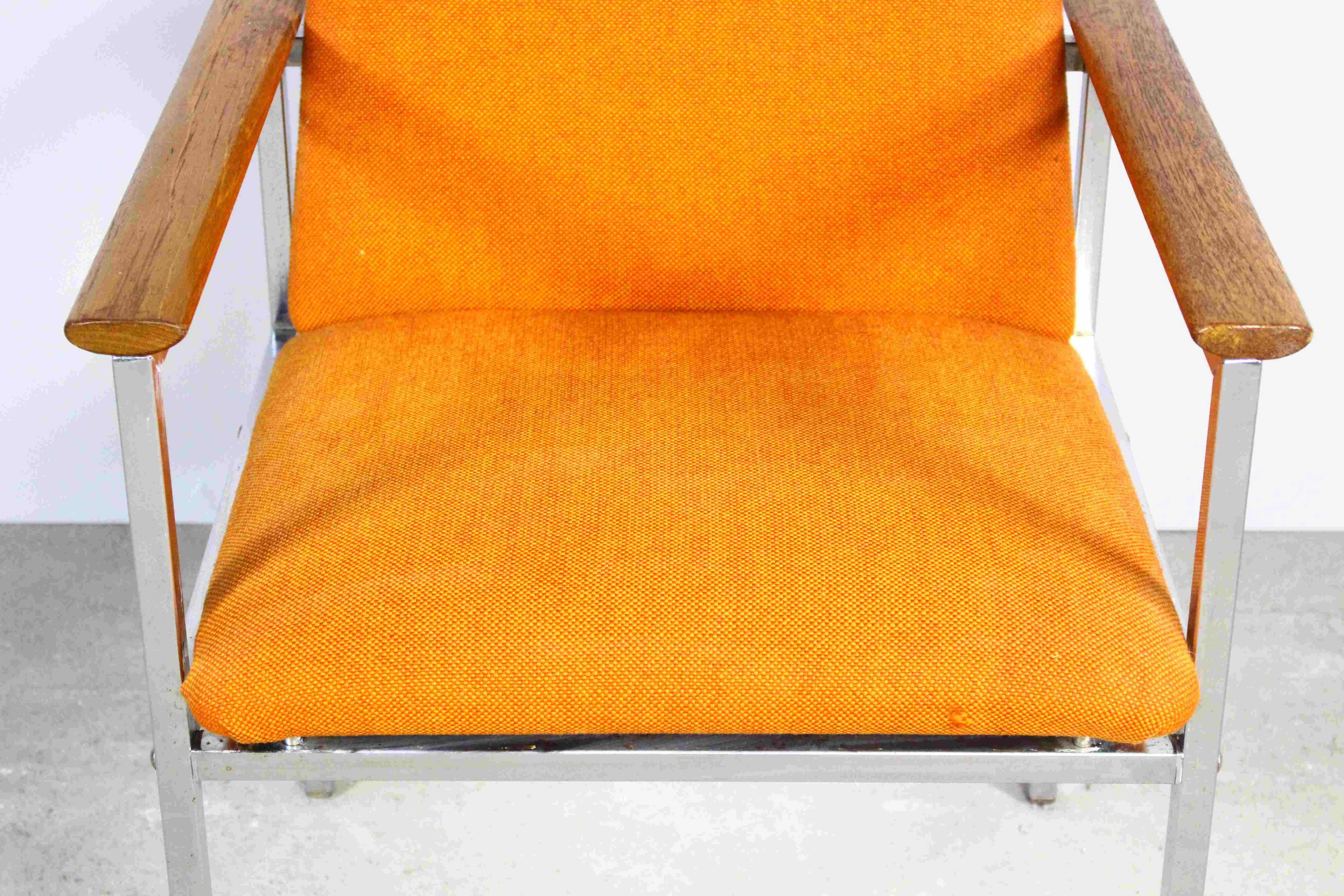 Danish orange chair by Sigvard Bernadotte for France & Søn 1970s