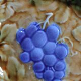 dish and plates barbotine fruits Sarreguemines