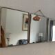 Vintage mirror 1960 triptych barber red brick - 30 x 77 cm