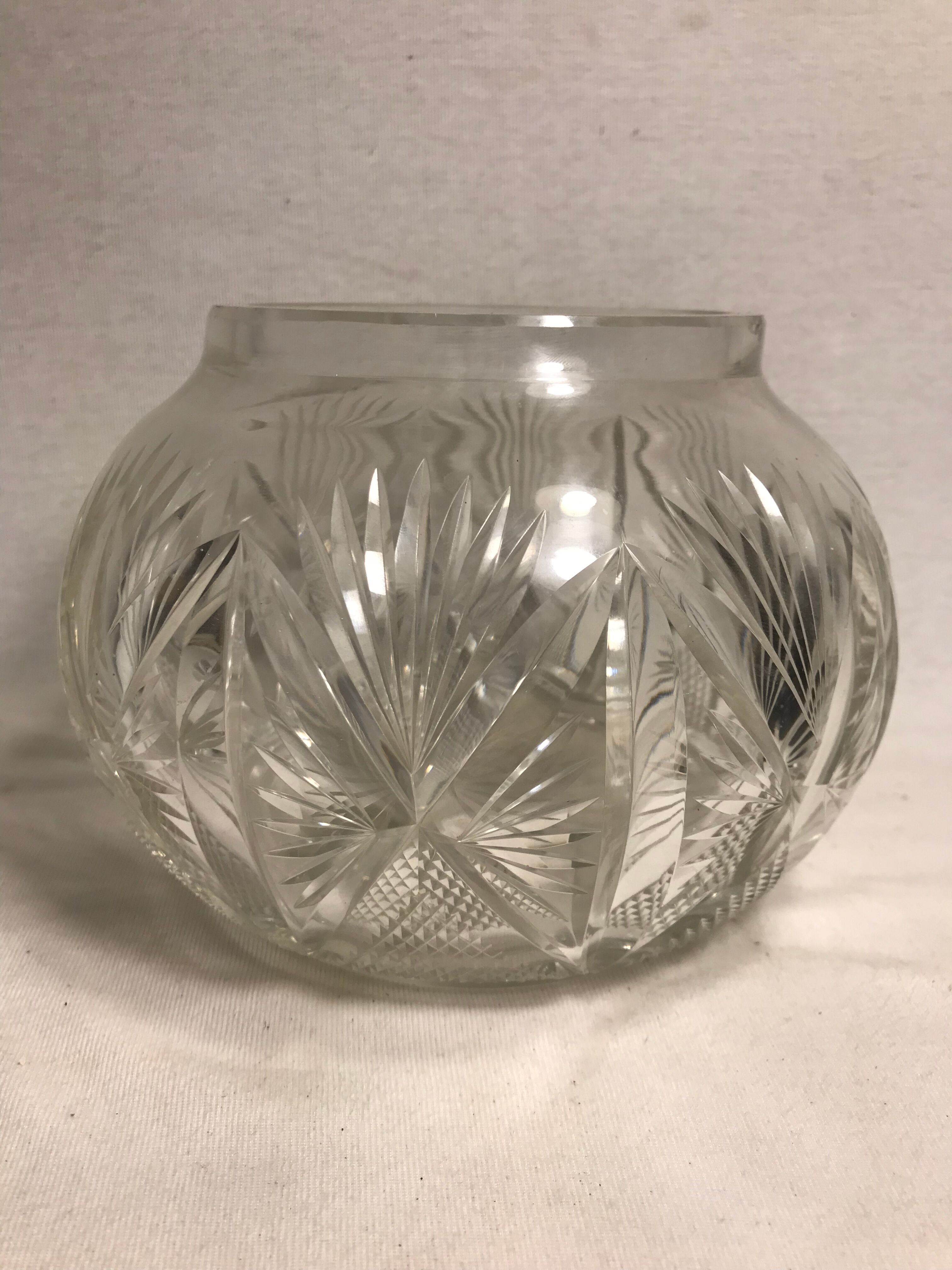Old vase ball crystal polished form geometric