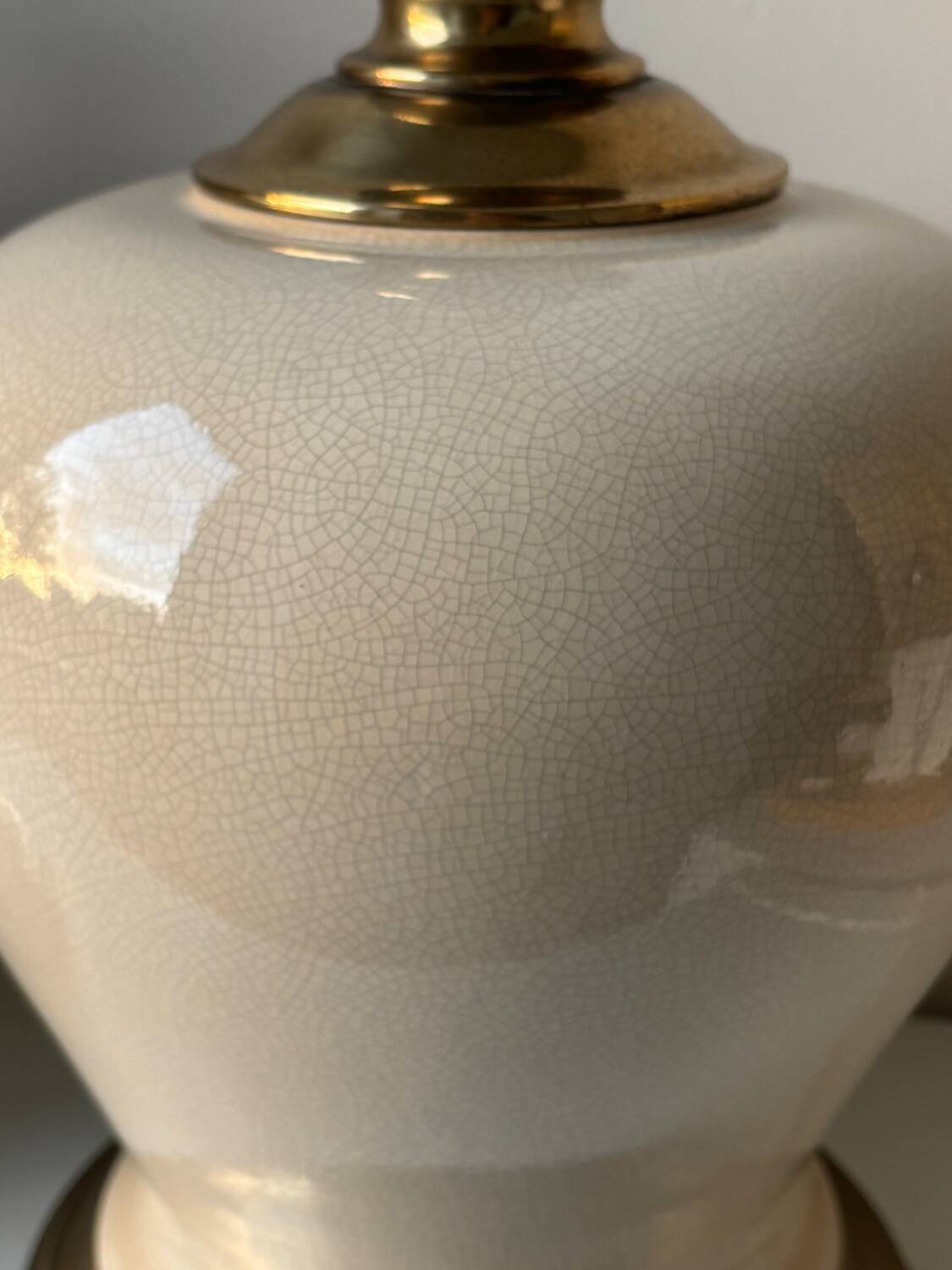 Pieds de lampe en céramique craquelée