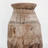 Beautiful large carved Indian pot - Wabi Sabi