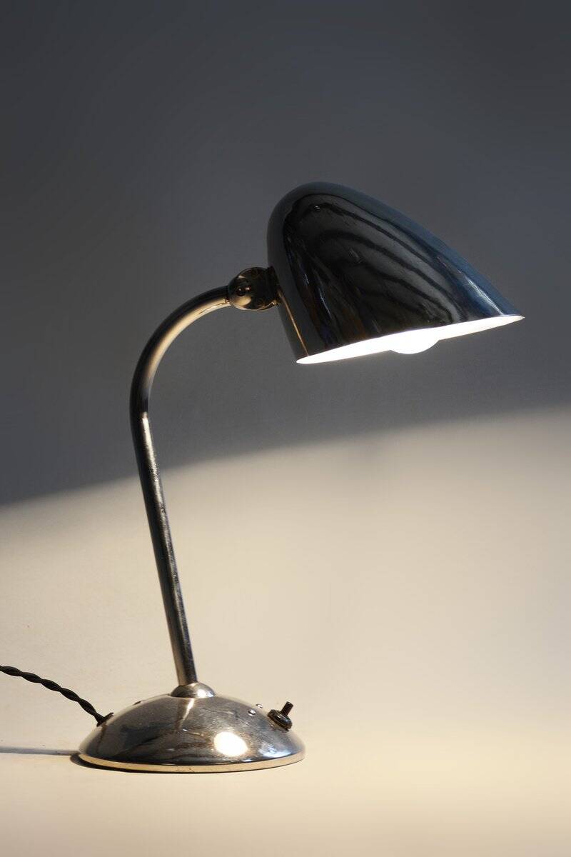 Art Deco Table Lamps in Chrome & Aluminium attributed to Franta Anyz for Napako, Czech, 1930s, Set of 2