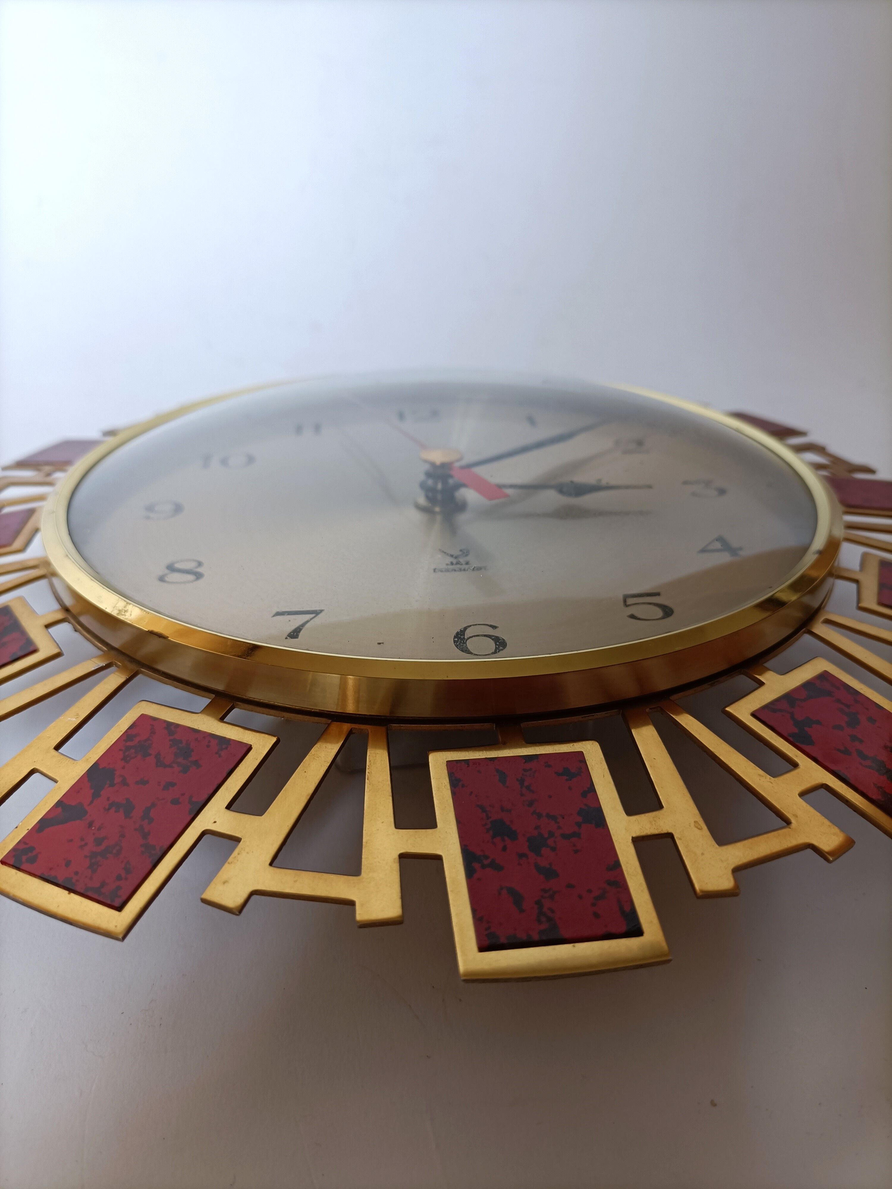 Wall clock Jaz golden brass