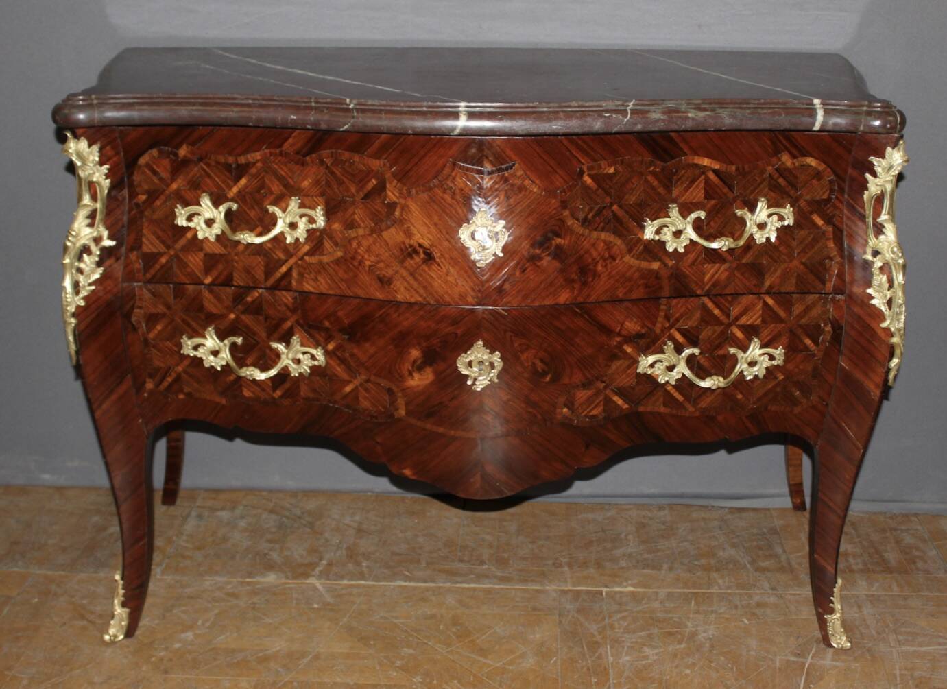 Louis XV Commode in Rosewood Marquetry, Early 19th Century