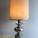 Matte metal and chrome lamp from the 1970s