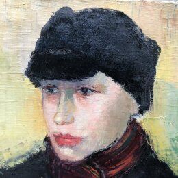 Painting 1920 "Portrait of a young man" signed E.Gasnier