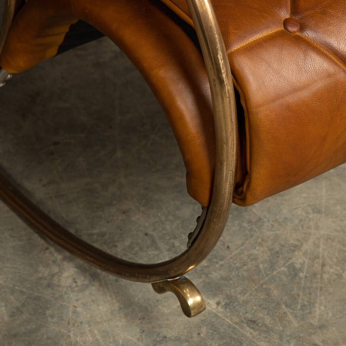 Mid 20thc british made pair of leather rocking chairs c.1950