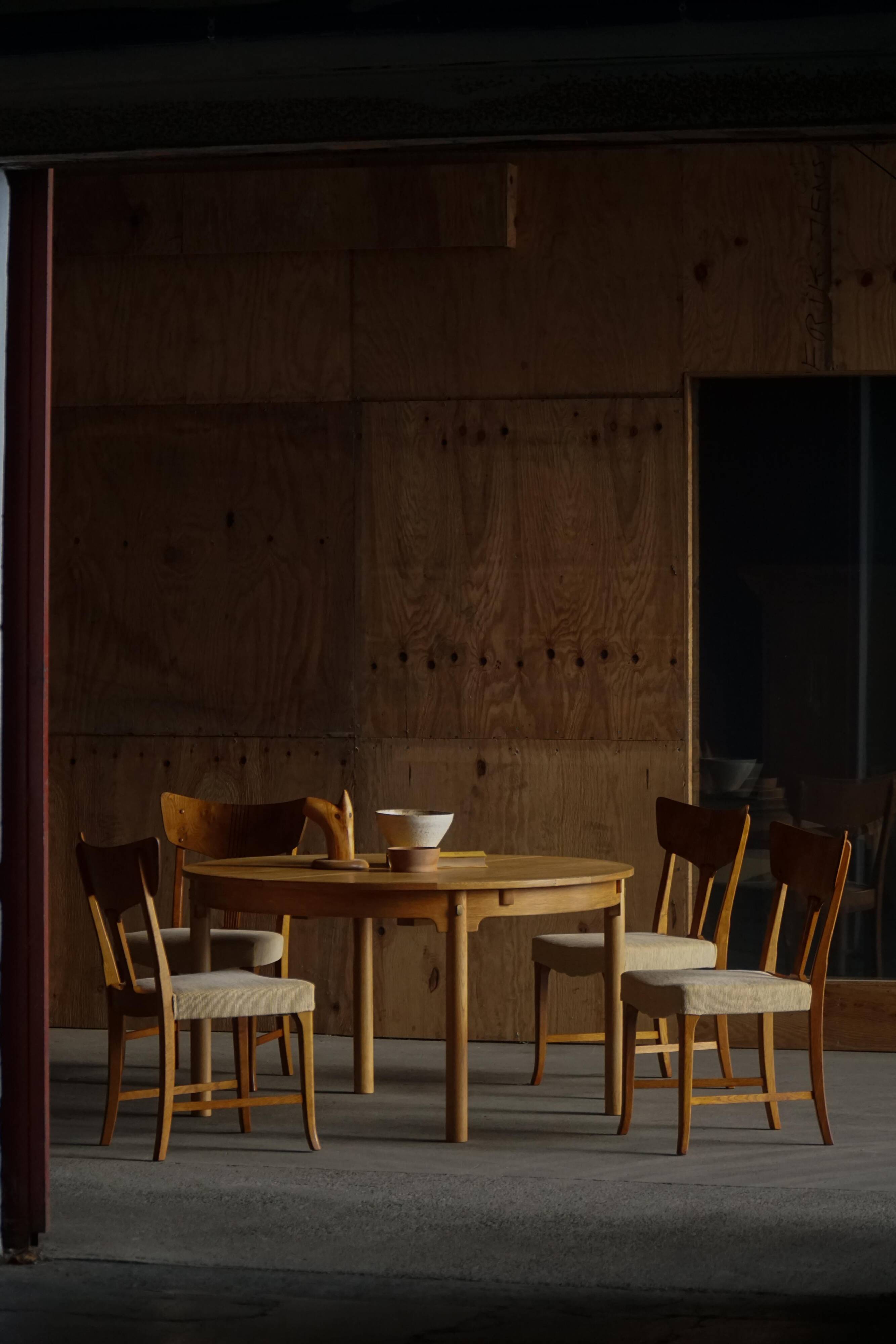Børge Mogensen, "Øresund" dining table in oak and brass, Mid-century modern, 1950s