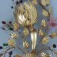 Wall light flower Hans Kogl in gold metal and pearls 70s