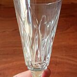 6 FLUTES champagne transparent glass vintage VMC Reims France