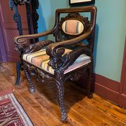 Carved reception armchair, neo-Renaissance style