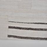 Decorative White And Black Hemp Kilim Rug sku 3803