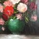 Oil on canvas still life bouquet of flowers