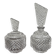 Pair of crystal-style cut glass bottles – retro/vintage dressing table