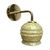 Vintage yellow Clichy glass tulip wall light