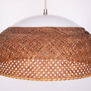 Lampe suspendue en osier du Japon des années 1970