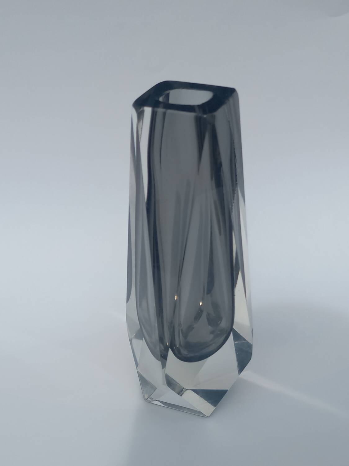 Faceted Murano Sommerso Vase by Flavio Poli