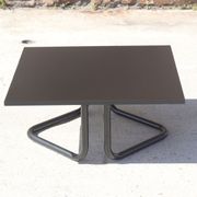 Vintage coffee table in steel and black melamine by Airborne, france, 1990s