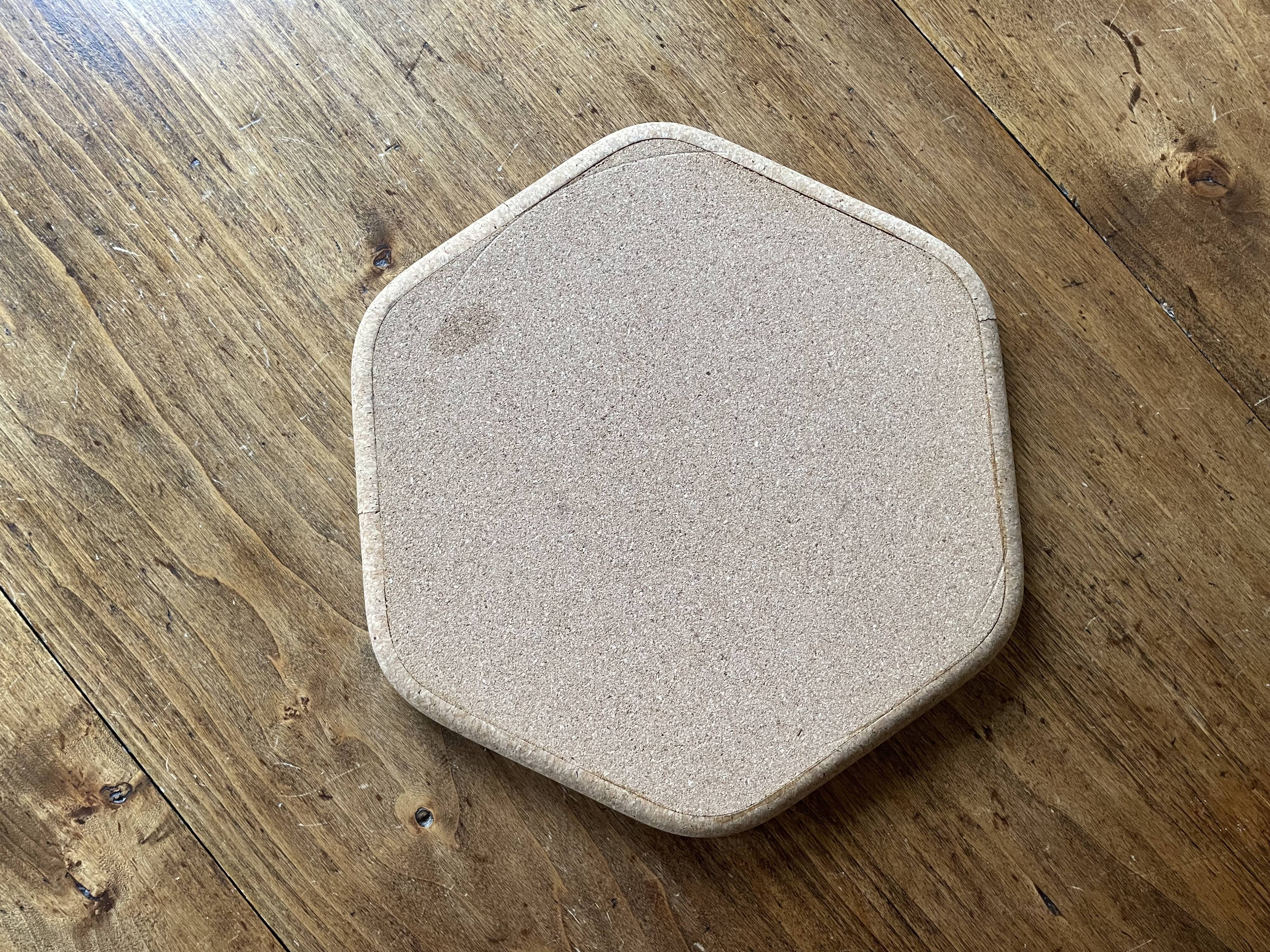 Hexagonal cork tray - vintage