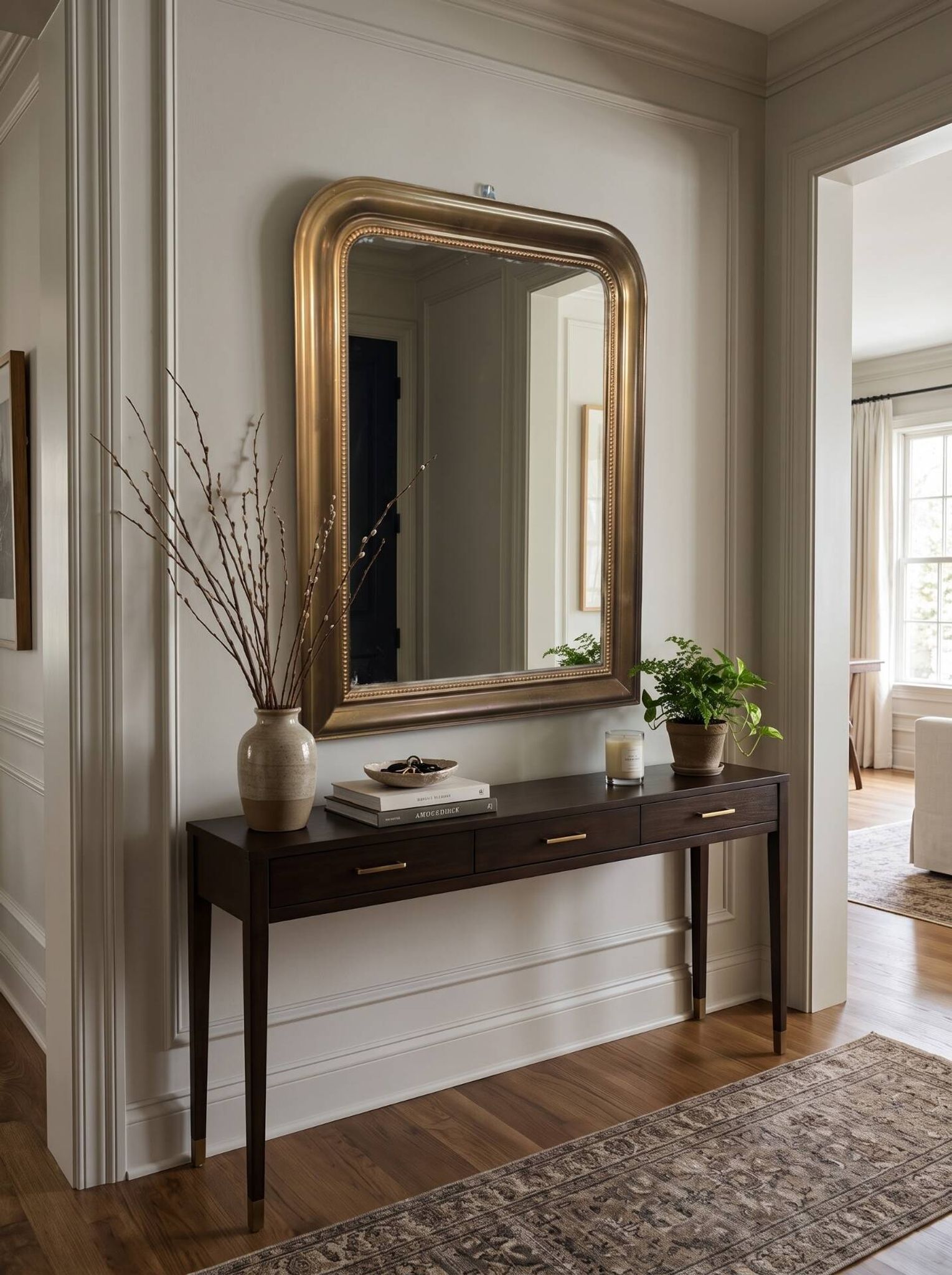 Miroir style Louis Philippe doré,  100×74cm