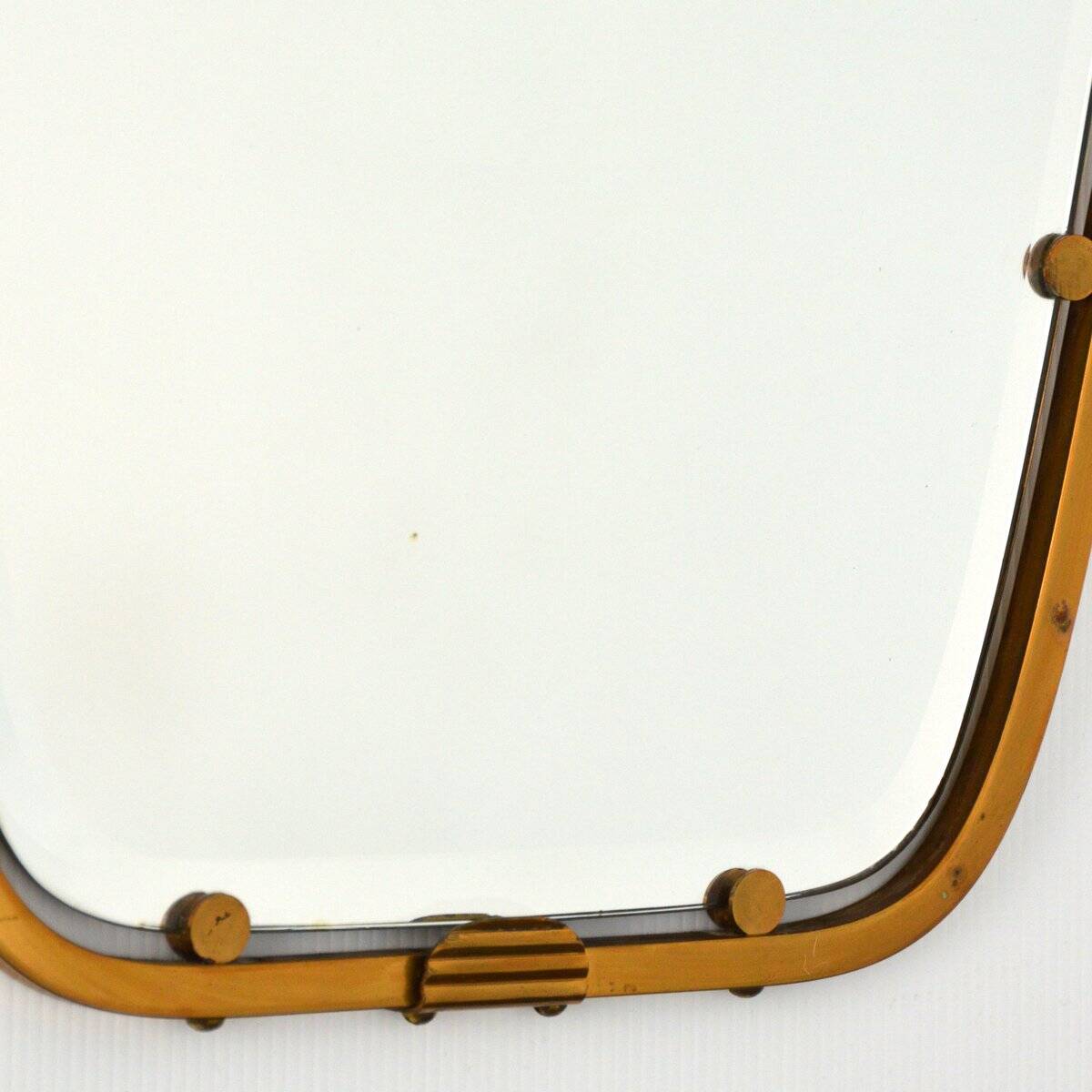 Superb free-form mirror in solid brass from the 50s/60s vintage.