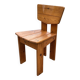 Vintage Brutalist Pine Chair 1970s Minimalist Wood Design