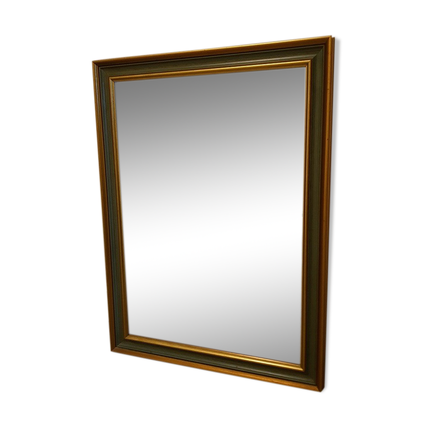 Large green and gold mirror 58x78cm