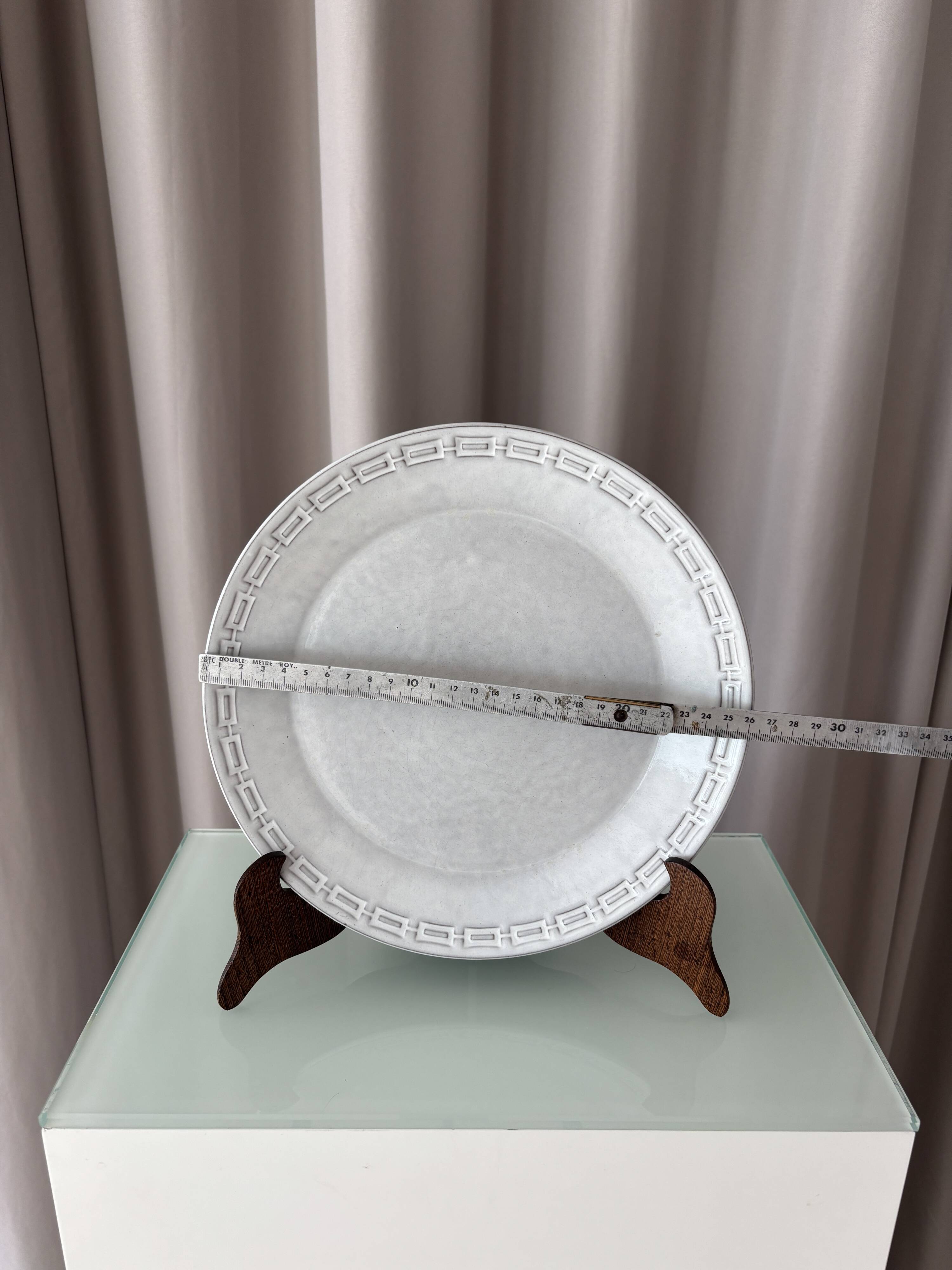 Vintage Ceramano Germany Grey Stoneware Dinner Plate | Mid-Century
