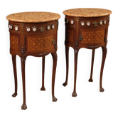 Paire de tables de chevet en marqueterie du 20e siècle.