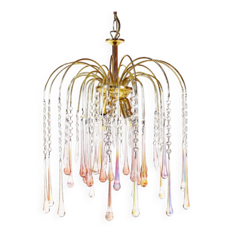 Murano Glass Teardrop Waterfall Ceiling Lamp