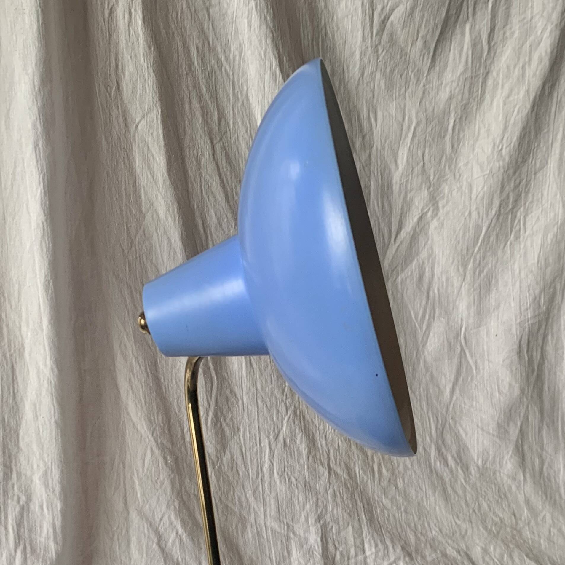 Lampe en métal bleu, 1960